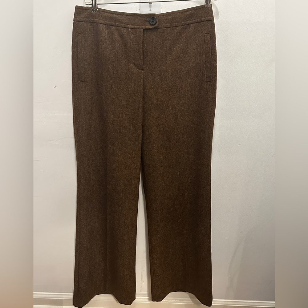 The Limited Women's Wool Blend Mid-rise Wide-leg Brown Trousers - Size 12 - NWT